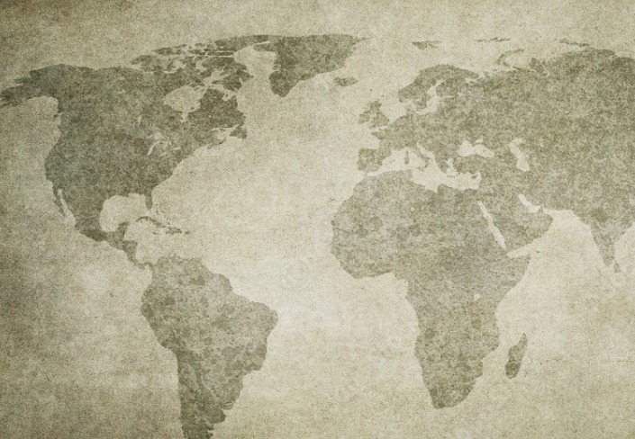 Vintage map of the world. Disponível em: https://stock.adobe.com/br